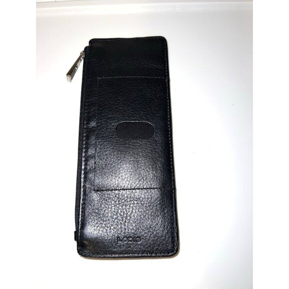 LODIS Black Leather Change ID Credit Cards Holder 7.5" X 3" - Picture 3 of 10
